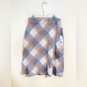 NWT Liz Claiborne A-Line Plaid Skirt Winter Small